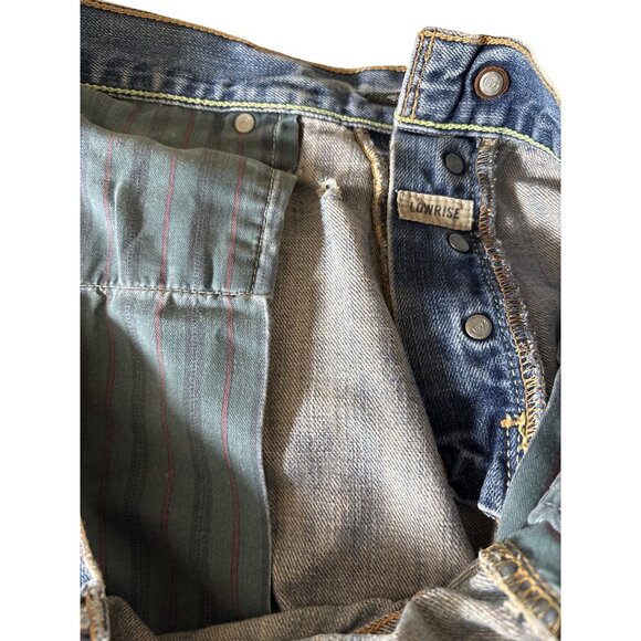 Abercrombie & Fitch Mens Jeans Low Rise Boot Cut Button Fly Y2K Distressed Plaid - Picture 15 of 15